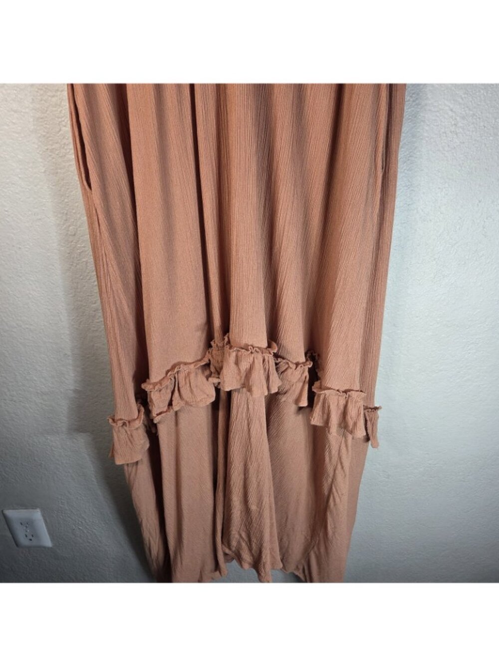 Free People Paradiso Endless Boho Maxi Ruffle Dress Tiered Boho Orange Size SP - Picture 13 of 16